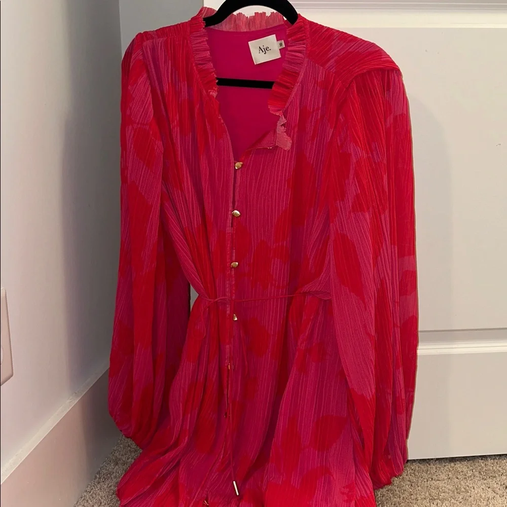 Aje Pelmet Dress Rose size 10